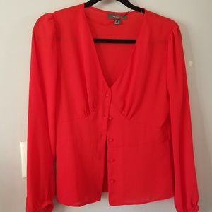 Red peplum blouse